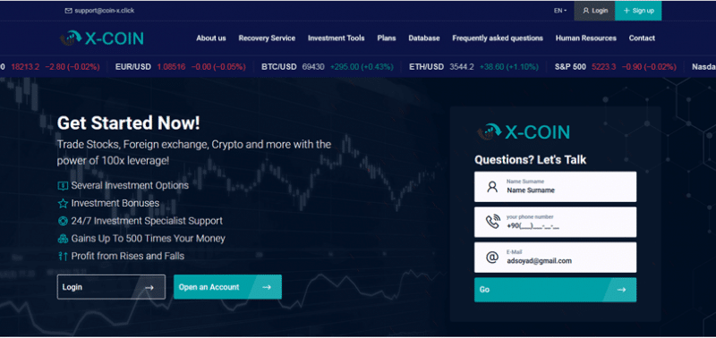 Отзывы о брокере X Coin (Икс Коин), обзор мошеннического сервиса. Как вернуть деньги?