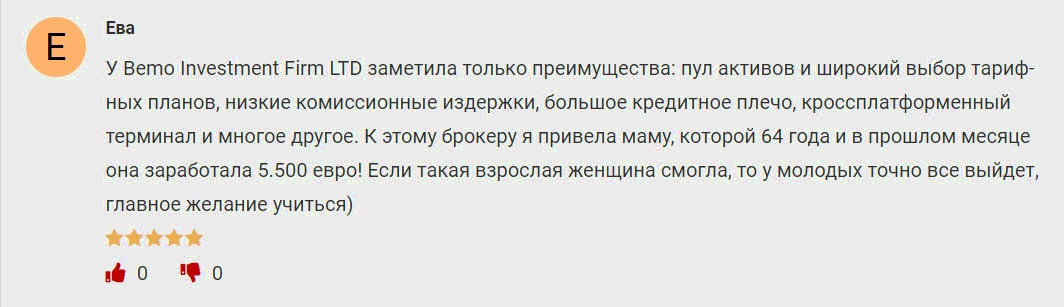 Bemo Investment Firm LTD отзывы. Очередной развод или надежная компания?