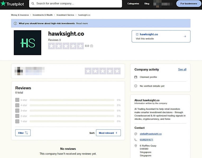 Hawksight — платформа для заработка криптовалюты, отзывы