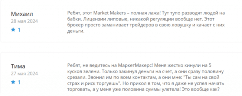 Брокер Market Makers (market-mkrs.com), обзор и отзывы о компании 2024. Как вернуть деньги?